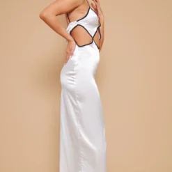 Robe Mi-longue Satinée Argentée Découpée à La Taille à Bretelles 7 Robe Mi-longue Satinée Argentée Découpée à La Taille à Bretelles -Jupe Lumine Soldes Boutique ee60213101e6c687c1bf46cc81de42c24e98b47d cnd0611 3