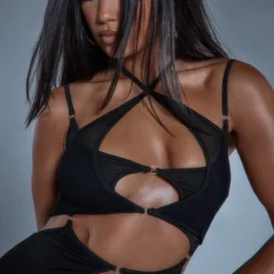 Robe Moulante Noire En Mesh Découpé à Lanières -Jupe Lumine Soldes Boutique eeb789f2aee28022eabbc70deebee860e6bbfa43 cmt2761 4