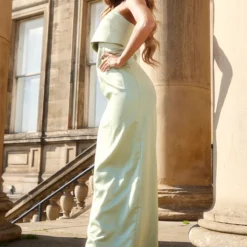 Robe Bustier Longue Satinée Vert Sauge Repliée 7 Robe Bustier Longue Satinée Vert Sauge Repliée -Jupe Lumine Soldes Boutique ef6e217e2c8ac09b2fc4b8d5a3b09503a16c3f83 cnd9186 3