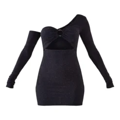 Robe Moulante Asymétrique Noire à Paillettes Et Détail Anneau -Jupe Lumine Soldes Boutique effdd3e0cf9f06335586e3f9af48577488c364b8 cnb7487 5