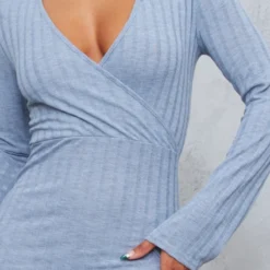 Robe Cache-coeur Mi-longue Côtelée Grise à Manches évasées -Jupe Lumine Soldes Boutique f08568da7266622fe14911af513baeb0fec38ed5 cnc1138 4