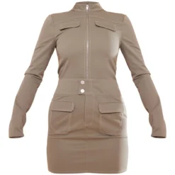 Robe Moulante Tissée Vert Olive à Coutures Contrastantes -Jupe Lumine Soldes Boutique f391846ee14f4c4d7aa6c03d4694a50303649da4 cnc8321 5