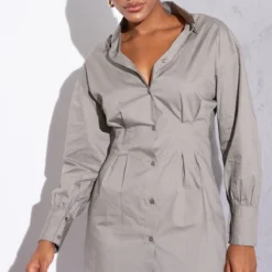 Renew Robe Chemise Kaki Clair Ajustée à La Taille à Manches Longues 7 Renew Robe Chemise Kaki Clair Ajustée à La Taille à Manches Longues -Jupe Lumine Soldes Boutique f3abaff7470983cb386dc03bd11d13652325b547 cmt6727 4