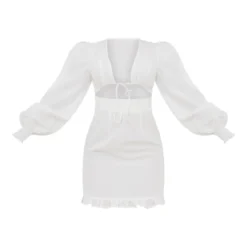 Robe Droite Blanche Nouée Devant à Ourlet Volanté -Jupe Lumine Soldes Boutique f4d8631b0b9c1a676150ff4174bb870f8e3ecb51 cnc8278 5