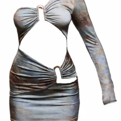 Robe Très Moulante Multicolore Imprimé Marbré Découpée à Empiècements -Jupe Lumine Soldes Boutique f556fb288590d2db351540943339cac1cc92fe6b cnc7725 5