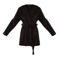 PRETTYLITTLETHING Robe De Chambre Noire Duveteuse à Capuche -Jupe Lumine Soldes Boutique f63d2579604fa1873e2c983e5dbc477782f1a21a cmc5053 5
