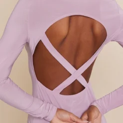 Robe Moulante Mauve Découpée Dans Le Dos Croisée à Manches Longues -Jupe Lumine Soldes Boutique f66167594713625e7d6aac887b54fd5c411c89aa cnd2294 4
