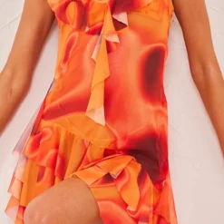 Robe De Plage Orange Imprimé Flammes à Dos Nu Et Volants -Jupe Lumine Soldes Boutique f6ad8c3283cc8e8632b9c9e0e137594420379391 cne5052 4