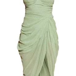 Robe Mi-longue Drapée Vert Sauge Imprimé Pois à Armatures -Jupe Lumine Soldes Boutique f7a6cba671ad9d1b8e44b4c594cc5b966ce93b3a cmy0040 5