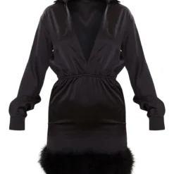 Robe Chemise Satinée Noire à Ourlet En Plumes -Jupe Lumine Soldes Boutique f7c91c8a0a3b41b8b1ee7cd47ff3ff67240ac8a7 cnb9189 5