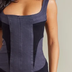 Robe En Jean Noire à Parties Contrastantes -Jupe Lumine Soldes Boutique f7cf1b949666d1e63bf032291a73969a4b4c1acd cna7328 4