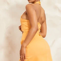 Robe Moulante Effet Lin Orange Découpée à Dos Nu Et Empiècement -Jupe Lumine Soldes Boutique f83c76f22247121d195c1014b7a867cee93bd466 cnd5906 2
