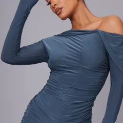 Robe Asymétrique Moulante Gris Anthracite à Fronces -Jupe Lumine Soldes Boutique f89eece5a0df78609f7ec68556604fa13ed69bdc cnc6170 4