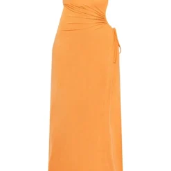 Robe Longue Bustier Moulante Orange Découpée Froncée Sur Le Côté -Jupe Lumine Soldes Boutique f8b4ec2902411dffec020b3a12b037eda709ece1 cnd7725 5