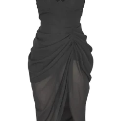 Robe Mi-longue Noire Drapée Détail Armatures -Jupe Lumine Soldes Boutique f8c9643b3c585c6b8ab589fe840d05e51a84de63 cmt9185 6