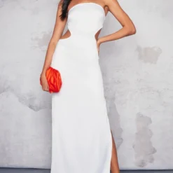 Robe Bustier Longue Blanche Satinée Découpée Sur Les Côtés -Jupe Lumine Soldes Boutique f8d005405c89903e1d2b7807041eb82dd5bf0d3c cne1436 3