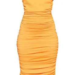 Robe Longue Froncée Orange à Col Bénitier Et Bretelles Fines -Jupe Lumine Soldes Boutique f93764628587feb2e2af204449066883d770e607 cmz0672 6