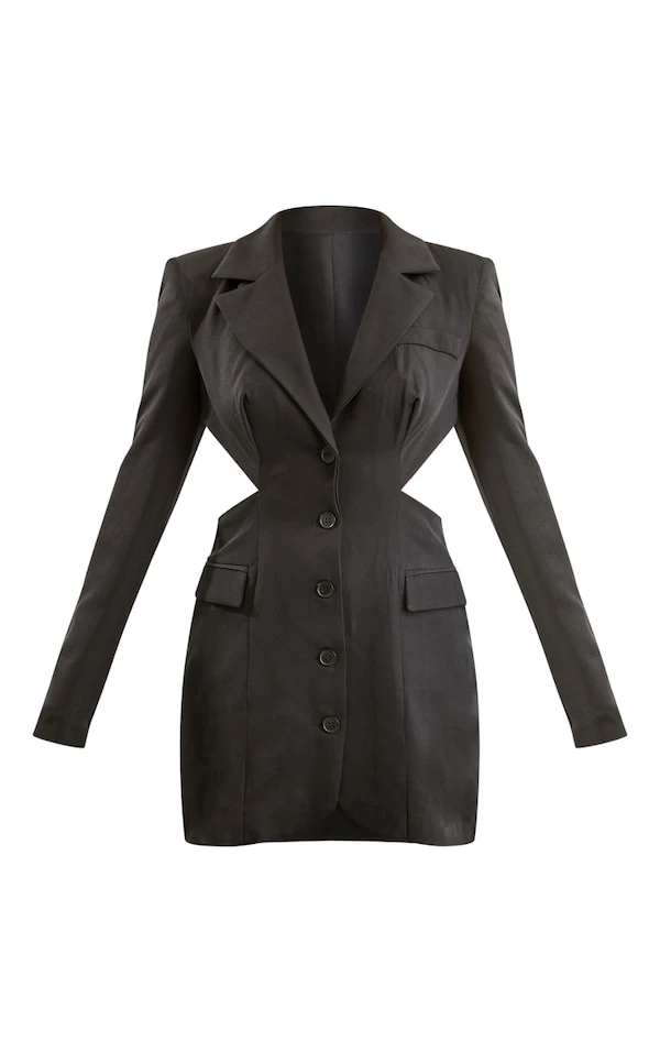 Robe Blazer Découpée Noire à Dos Ouvert 5 Robe Blazer Découpée Noire à Dos Ouvert – Image 5