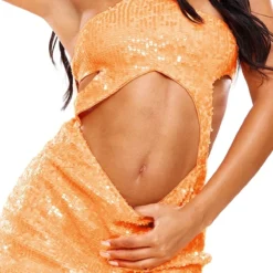 Robe Moulante Dos Nu En Sequins Orange Découpée à La Taille 7 Robe Moulante Dos Nu En Sequins Orange Découpée à La Taille -Jupe Lumine Soldes Boutique fa19a13c445495f03adc4474ed2c3ca4249b3752 cne3758 4
