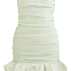 Robe Bustier Moulante Texturée En Mousseline De Soie Menthe à Ourlet Volanté -Jupe Lumine Soldes Boutique fa324e339d8d41dd509c0b36c653801c88ca4e3e cnd7557 5