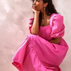 Robe Longue En Maille Tissée Rose Vif à Manches Bouffantes Et Col Carré 7 Robe Longue En Maille Tissée Rose Vif à Manches Bouffantes Et Col Carré -Jupe Lumine Soldes Boutique fac4eeb984015d9c94e64c0a1dcb0318c1839145 cnd2036 3