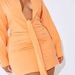 Plus Robe Chemise Orange Froncée Devant à Décolleté -Jupe Lumine Soldes Boutique fb4ff34e176abf7d65430b6b7de0922ca946c370 cmz1381 4