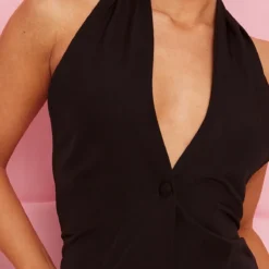 Robe Blazer Tissée Noire Style Gilet à Dos Nu Croisé -Jupe Lumine Soldes Boutique fb9c78c442ca52330fbe59980517ac1c22e3ef65 cnd2202 4