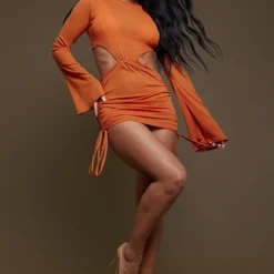 Mini Robe De Plage Rouille Découpée à Manches Cloches -Jupe Lumine Soldes Boutique fde5be764f62299ec4f0903fb3e63644fa8ac8f1 cnc8171 3