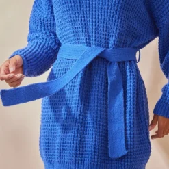 Robe Pull En Maille Tricot Gaufrée Bleu Vif -Jupe Lumine Soldes Boutique fe8f91753532fdf02c95e19516bec613271d0b28 cnd2081 4