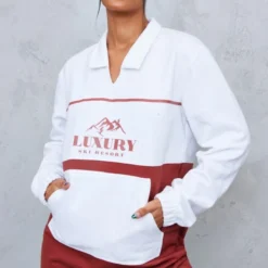 Robe Pull Rouille à Doublure En Polaire Avec Col Et Parties Contrastantes