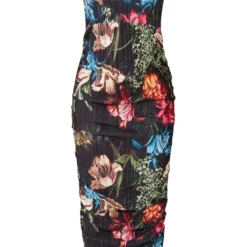 Robe Mi-longue Plissée Froncée Imprimé Fleuri Noire à épaule Unique -Jupe Lumine Soldes Boutique ff97fd8f75aa81173bf66a4880593a53644036d3 cna3572 5